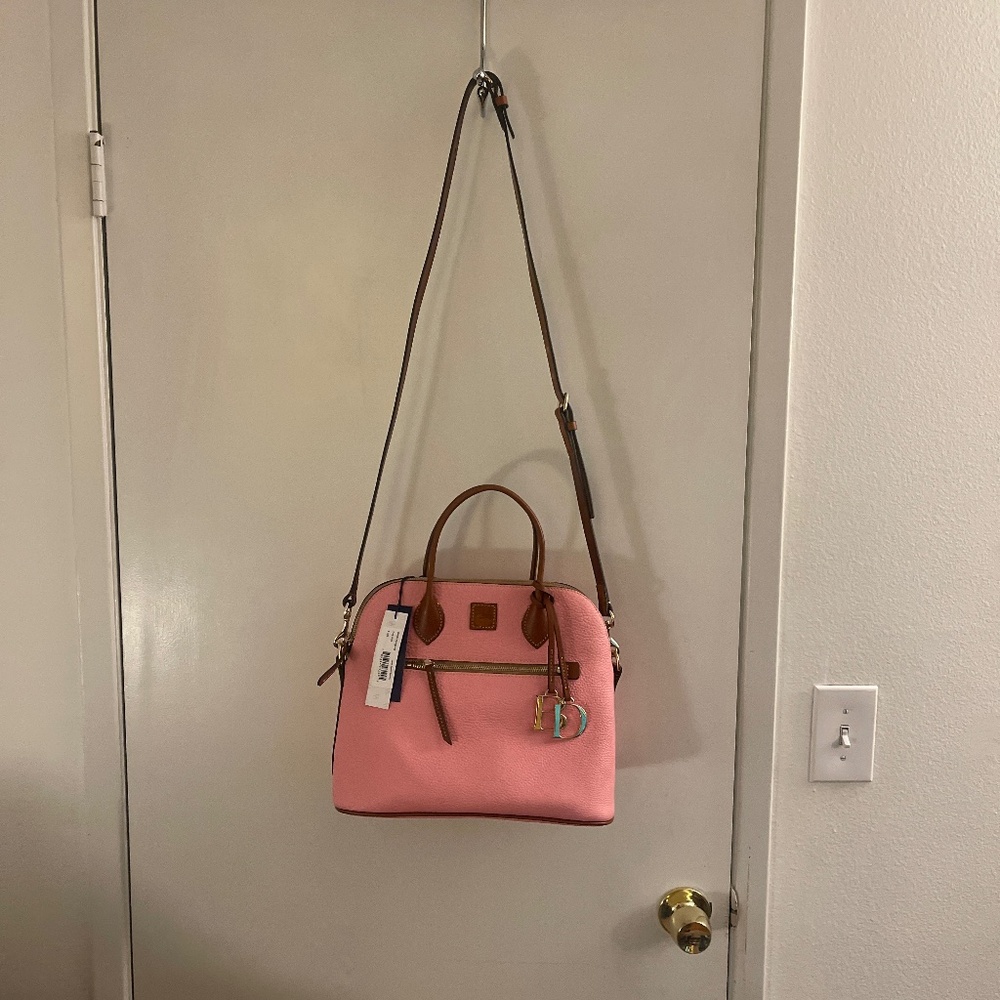 New with tags Dooney & Bourke large domed satchel in paw pink